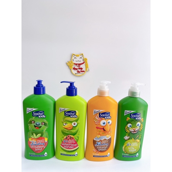 Sữa tắm gội xả suave kids 3in1 2in1 mỹ 532ml đủ mùi