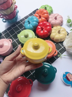 Chén sứ ăn dặm hình nồi có nắp