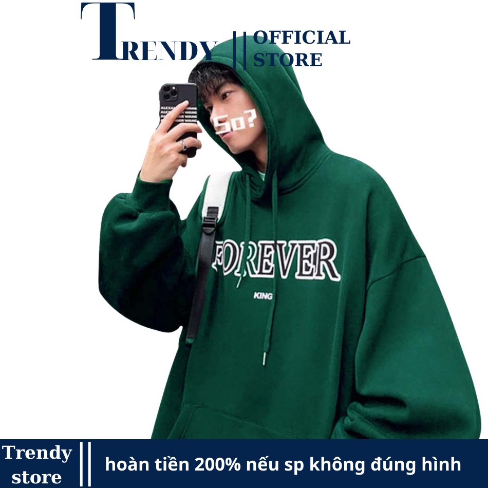 Áo Khoác Hoodie Form Rộng Nam Nữ Cute Màu Xanh Đen Có Mũ Chất Nỉ Dày Cao Cấp Áo Hoodie Nỉ Basic Bigsize Cặp Giá Rẻ 1k