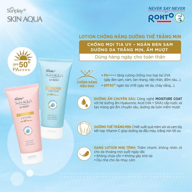 Kem Chống Nắng Dưỡng Thể Sunplay Skin Aqua UV Body Lotion SPF 50+ PA++++ 150g Hasaki Sản Phẩm Chính Hãng