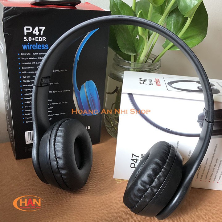 Tai nghe Bluetooth P47 chụp tai không dây có khe cắm thẻ nhớ âm thanh trung thực | BigBuy360 - bigbuy360.vn