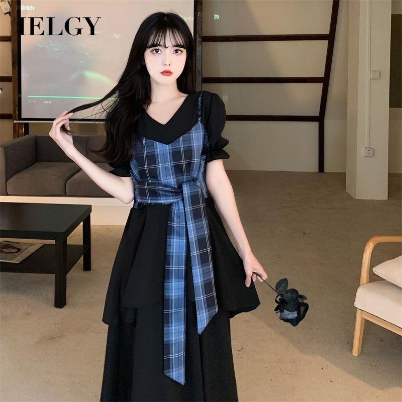 IELGY Set Áo Váy Thời Trang Phong Cách Pháp Cá Tính Cho Nữ