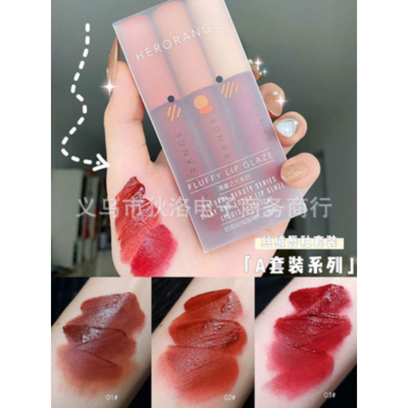 set son fluffy lip glaze 6 màu