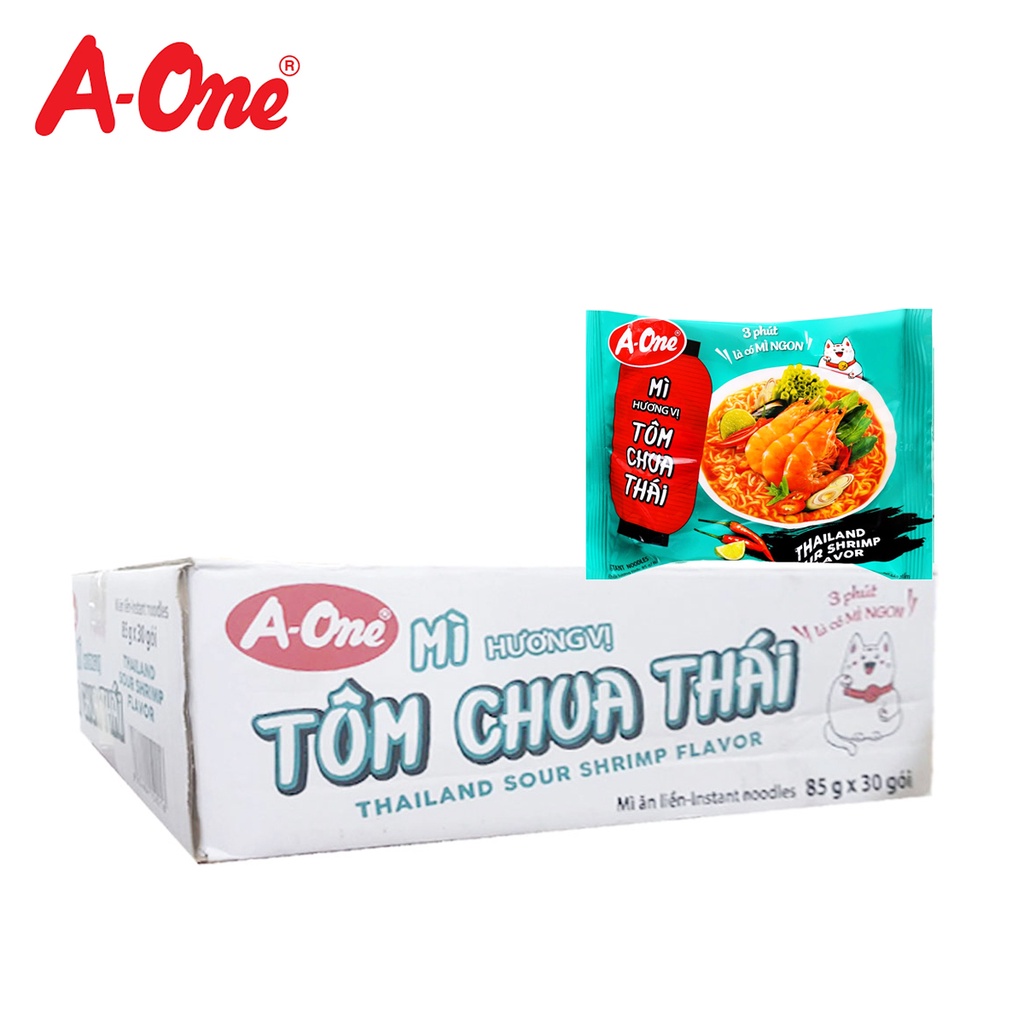 Thùng 30 gói mì hương vị tôm chua thái thailand sour shrimp flavor instant - ảnh sản phẩm 1