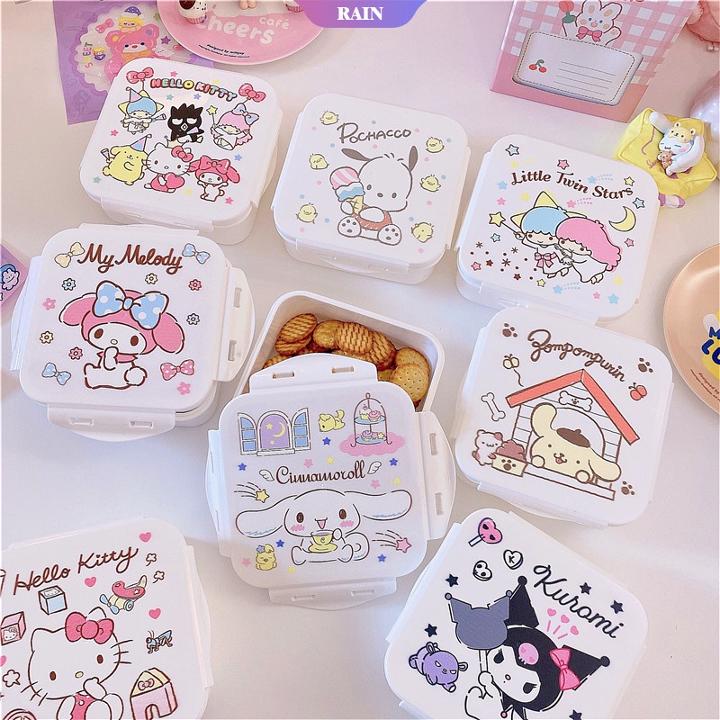 Hộp Đựng Cơm Trưa Hình Hoạt Hình My Melody Kuromi Cinnamoroll Hello Kitty Kawaii Có Nắp Đậy Sanrioed Làm Hộp Đựng Cơm Trưa