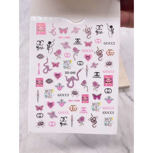 sticker 3d thương hiệu dán móng tay nail