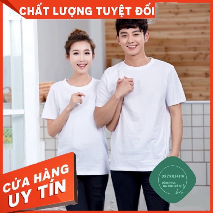 Áo thun trơn màu trắng phông unisex nam nữ tay ngắn cổ tròn thun cotton 4 chiều, mềm mịn ATAT Áo thun giá sỉ