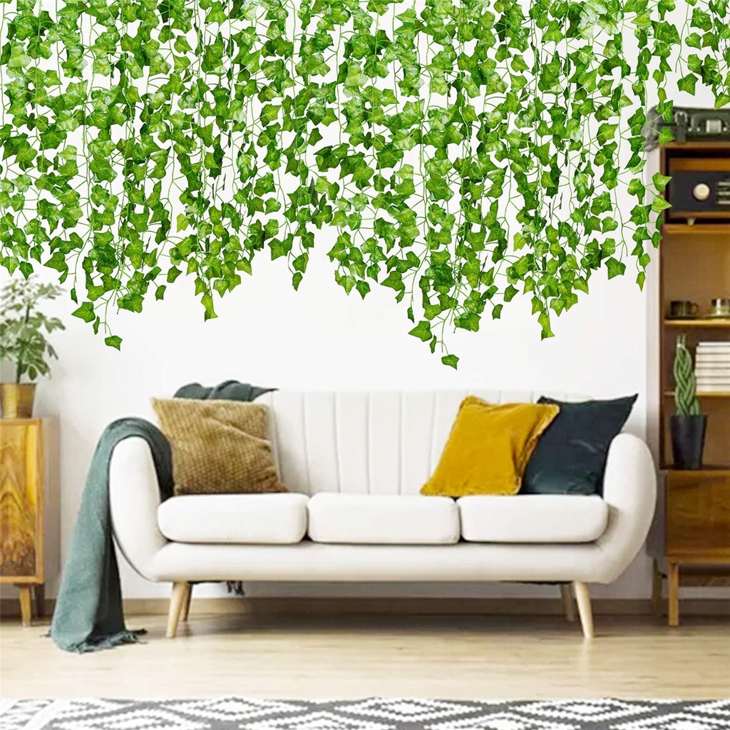 Dây Leo Lá Nho Xanh Nhân Tạo 2.3M Trang Trí Tường Nhà Cửa Đa Dụng