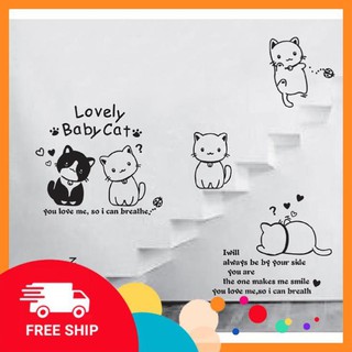 ⚡️𝗙𝗥𝗘𝗘𝗦𝗛𝗜𝗣⚡️ Decal dán tường Mèo xinh
