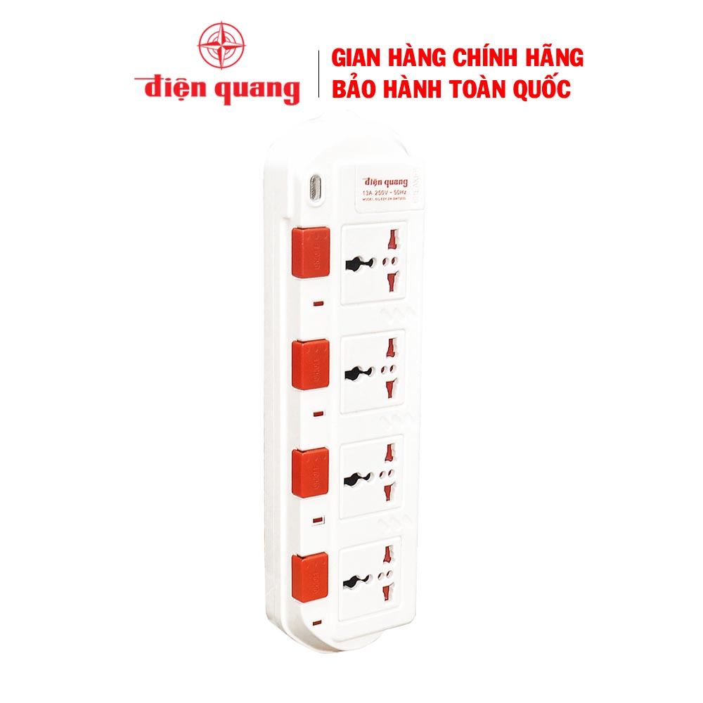 Ổ cắm Điện Quang 4 lỗ 3 chấu ĐQESK2W.SM740SL -  bảo hành 12 tháng, công suất chịu tải 2500W