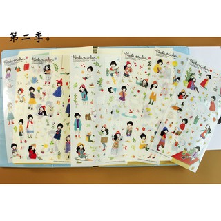 Bộ 6 tờ Sticker Cô bé Heeda
