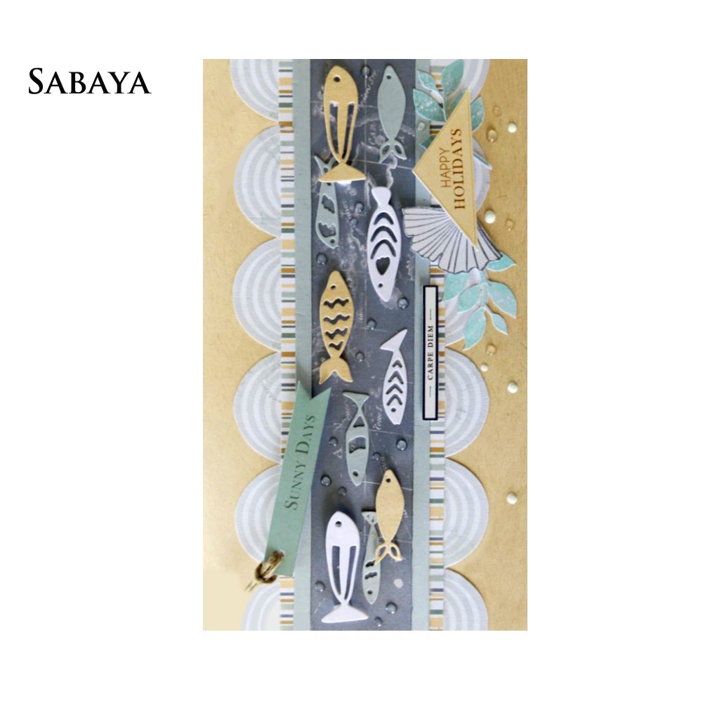 Khuôn cắt giấy bằng kim loại thiết kế cá trang trí sổ lưu niệm