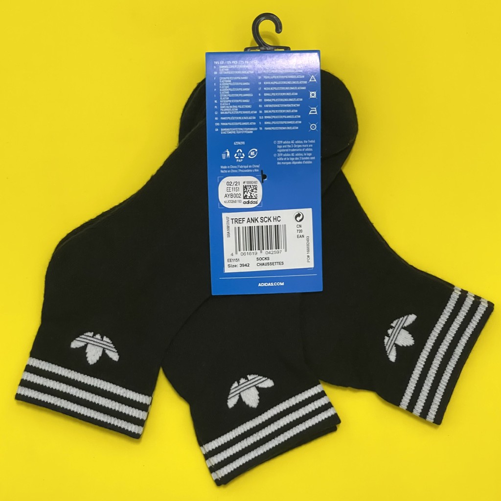 Pack 3 đôi Tất vớ Adidas Tref Ank SCK HC Authentic ĐEN