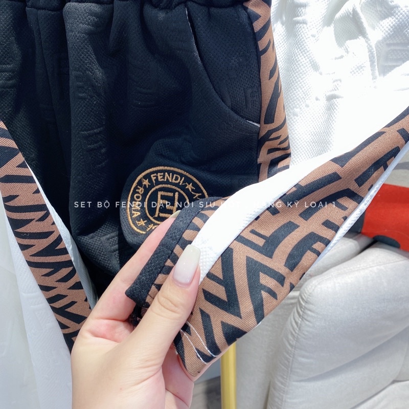 Set Bộ Xốp Viền FD Áo Dài Tay  Quần Sooc Có Logo