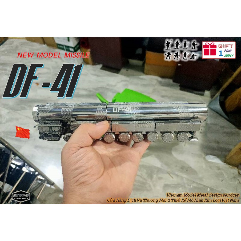Mô Hình Lắp Ghép kim Loại 3D Tên lửa đạn đạo DF-41