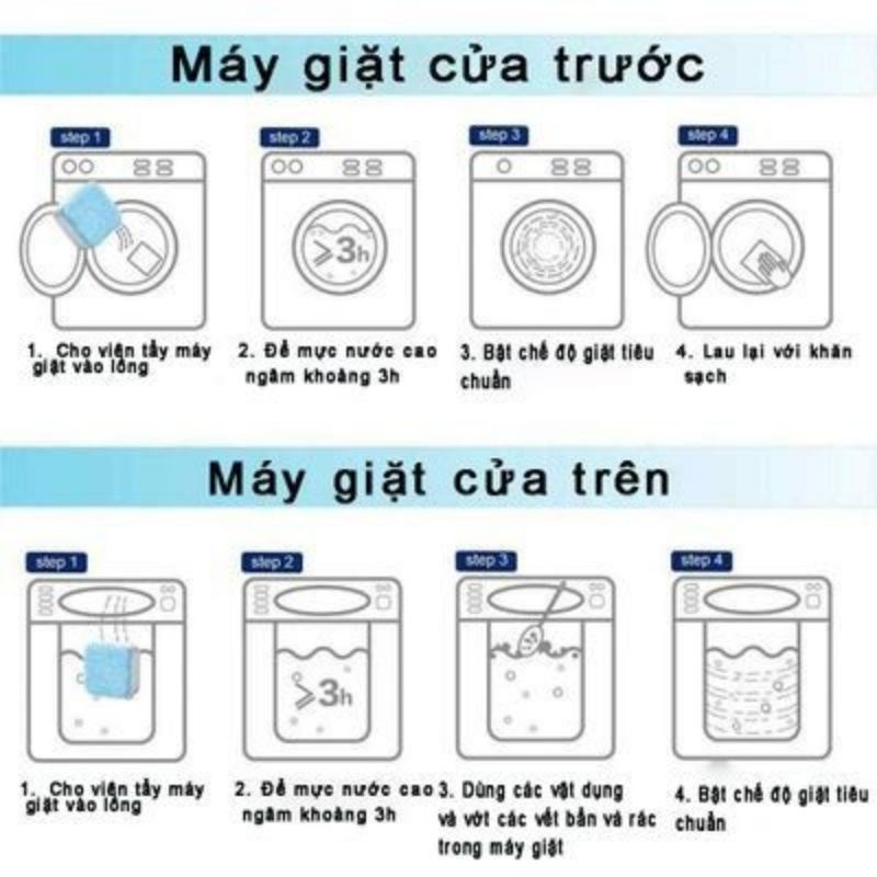 Viên tẩy lông máy giặt, bột tẩy lồng máy giặt siêu sạch,diệt khuẩn