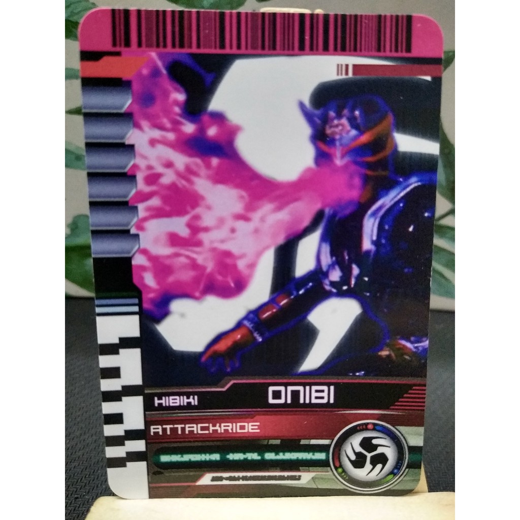 Thẻ bài sưu tầm card in kamen rider Decade đọc được 2 mặt trong Driver Kamen Rider card Hibiki Onibi