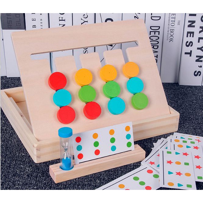 Đồ chơi trí tuệ gỗ an toàn cho bé,bộ phát triển tư duy logic toán học montessori 2 chức năng cho trẻ từ 3 tuổi