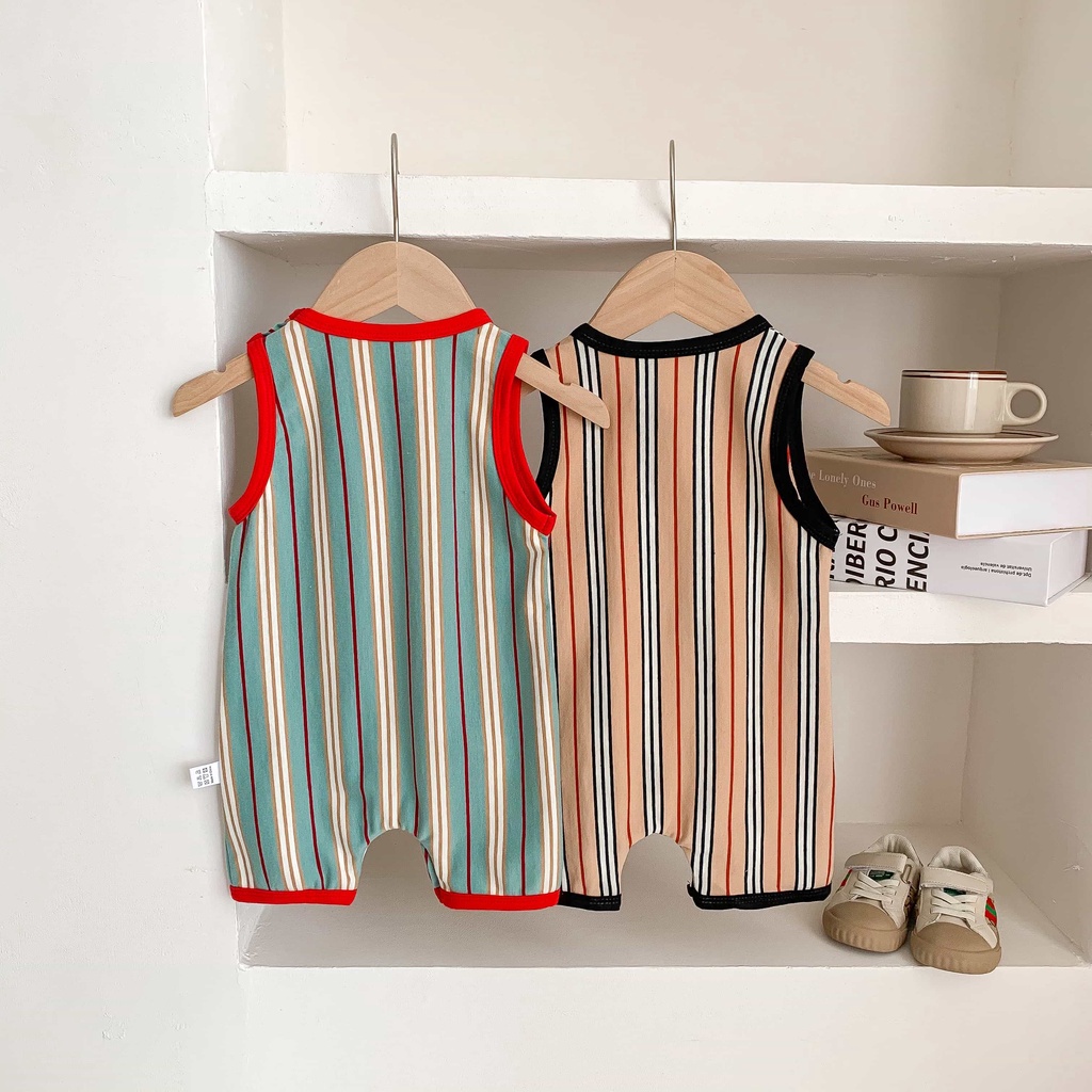 Jumpsuit SáT NáCh Kẻ SọC Cho Bé Trai Sơ Sinh