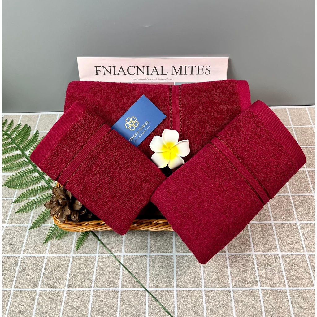 Khăn mặt SET 30x50cm với sợi bông cotton dày thấm hút tốt, không ra màu, không đổ lông