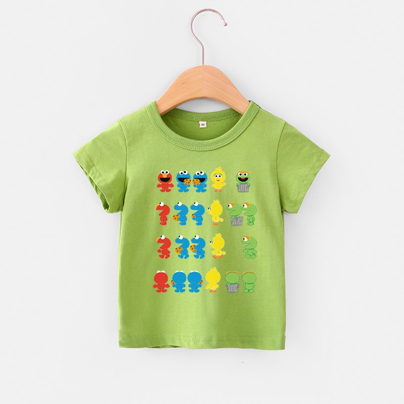 Áo Thun 100% Cotton Mềm Mại In Họa Tiết Hoạt Hình Sesame Street Thời Trang Dành Cho Bé 2022