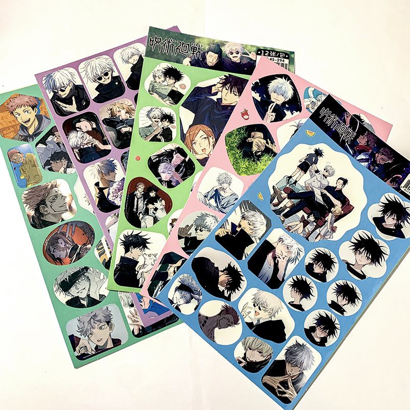 ( 12 tấm ) Ảnh dán sticker in hình JUJUTSU KAISEN CHÚ THUẬT HỒI CHIẾN anime chibi trang trí xinh xắn