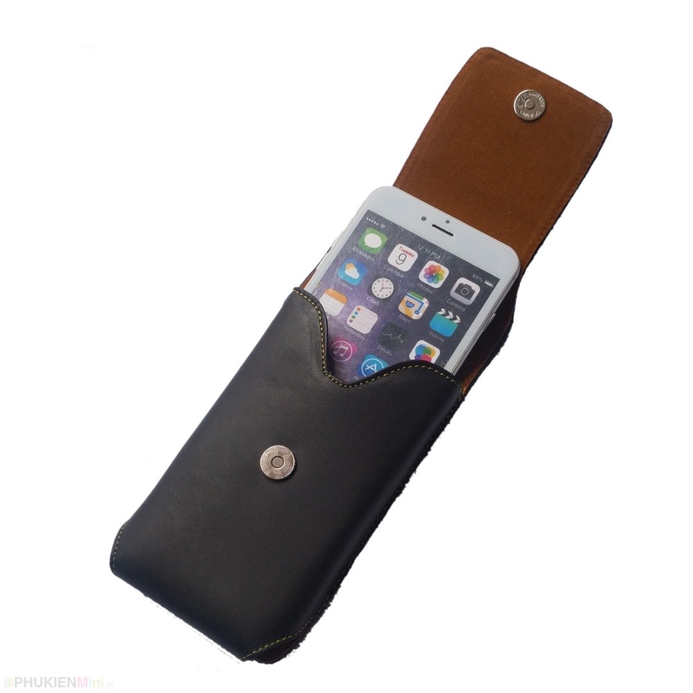 Túi da bò đeo hông thắt lưng loại đứng cho điện thoại nhiều size 5 inch, 5.2 inch, 5.5 inch, 6 inch, 6.3 inch, 6.5 inch