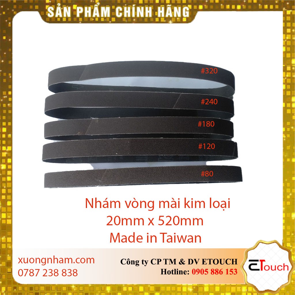 Nhám vòng 20mmx520mm, đai nhám vòng, giáp dây mài kim loại 20mm x 520mm vải x632 Đài Loan