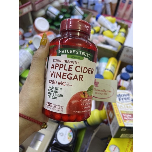 Viên uống giấm táo Apple Cider Vinegar 1200mg - đẹp da, detox cơ thể-giấm táo giảm cân