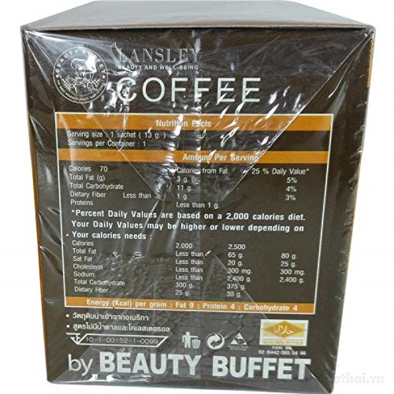 Cà Phê Giảm Cân Lansley Diet Coffee Plus Thái Lan - Hộp 10 Gói
