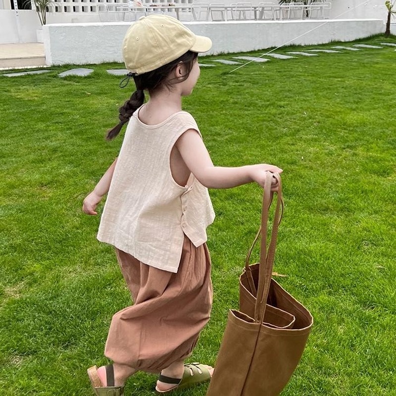 Set Áo Thun Không Tay + Quần Dài Chống Muỗi Thời Trang Cho Bé Gái