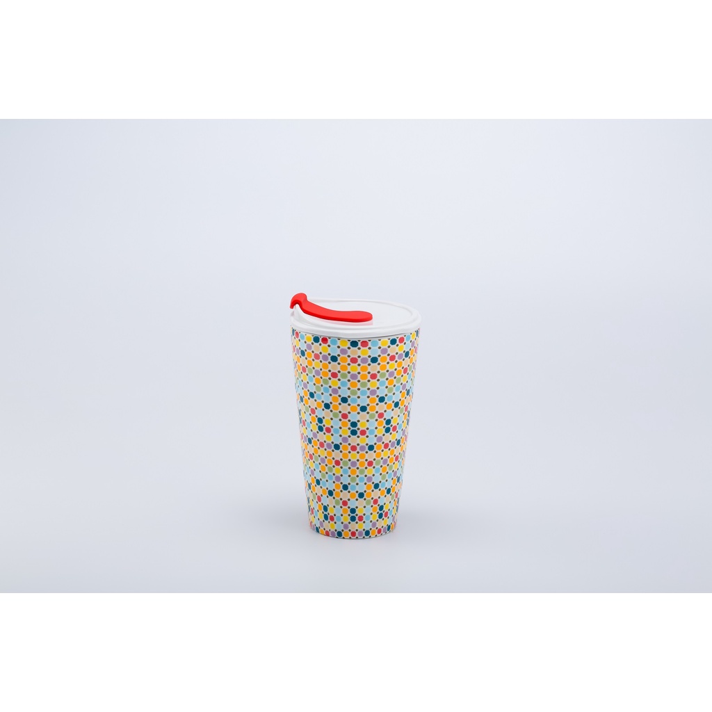 Ly Sứ Dưỡng Sinh Minh Long 0.48 L + Nắp Ống Hút - Mosaic