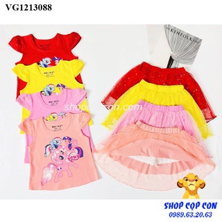 Set áo váy hình ngựa Pony cho bé gái 10-26kg