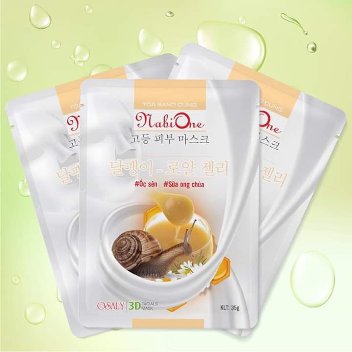 Mặt Nạ Dưỡng Da NABIONE Chiết Xuất ỐC SÊN - SỮA ONG CHÚA - 3D FACIAL MASK - 35G - [Freeship] ĐƠN>10M