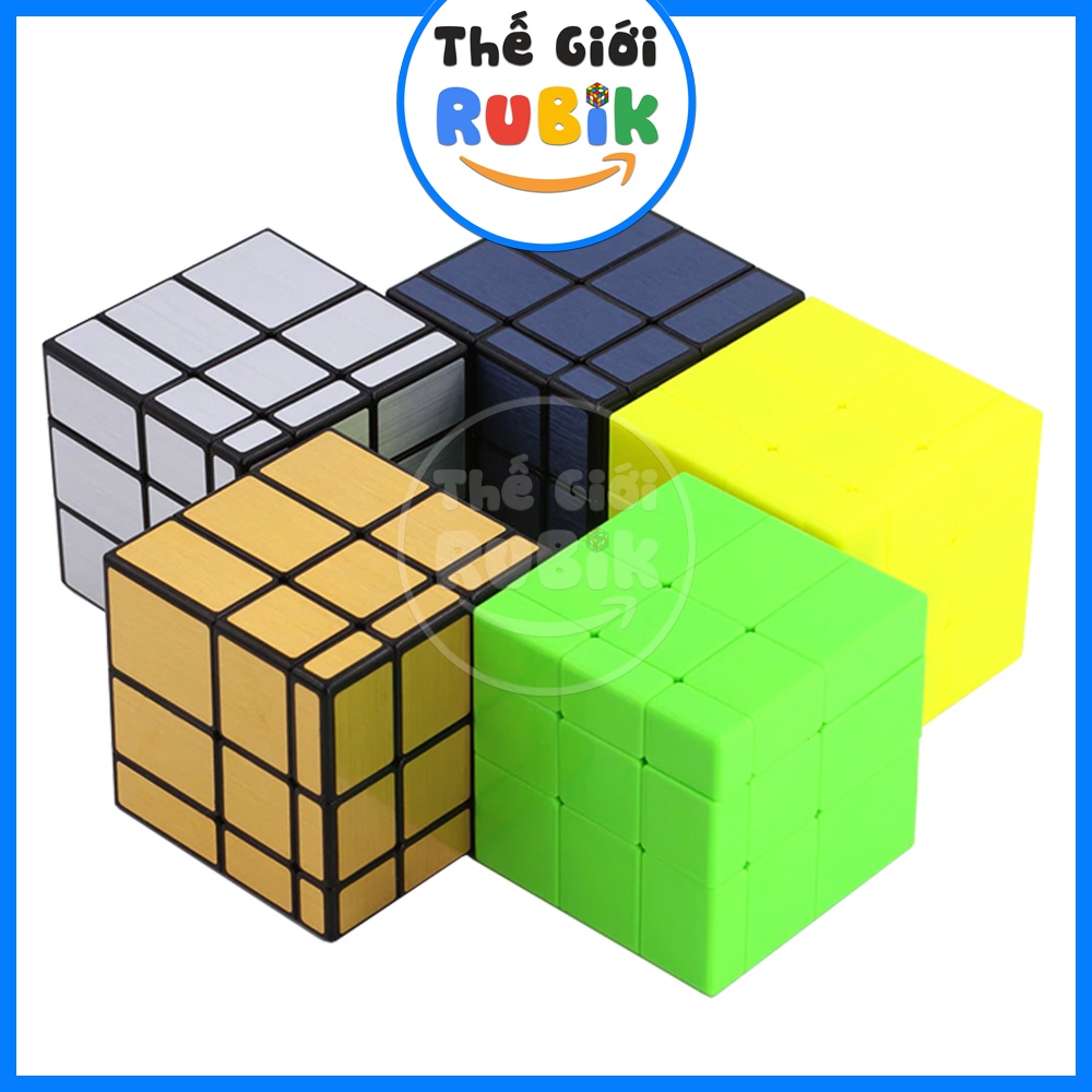 Rubik QiYi Mirror 3x3 Vàng Bạc Xanh Than. Rubic Biến Thể Gương MoYu