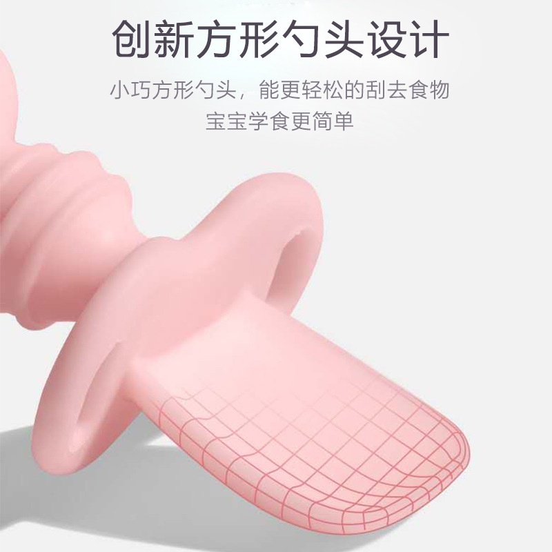 Bộ Muỗng Nĩa Tay Cầm Ngắn Dành Cho Trẻ Em | Muỗng Nĩa Cho Bé Tập Ăn Tiện Dụng | Bộ Muỗng Nĩa Tập Ăn Tiện Dụng Cho Bé | Thìa Silicone Mềm