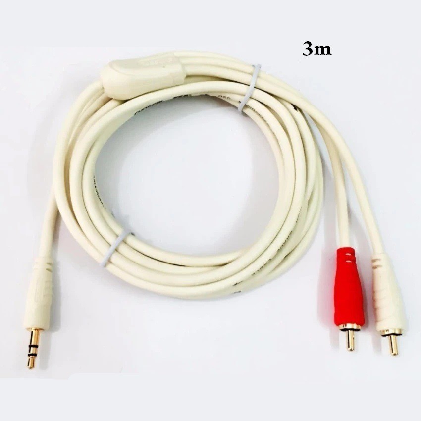 Dây cable loa 1 đầu 3.5 ra 2 AV dài 3m