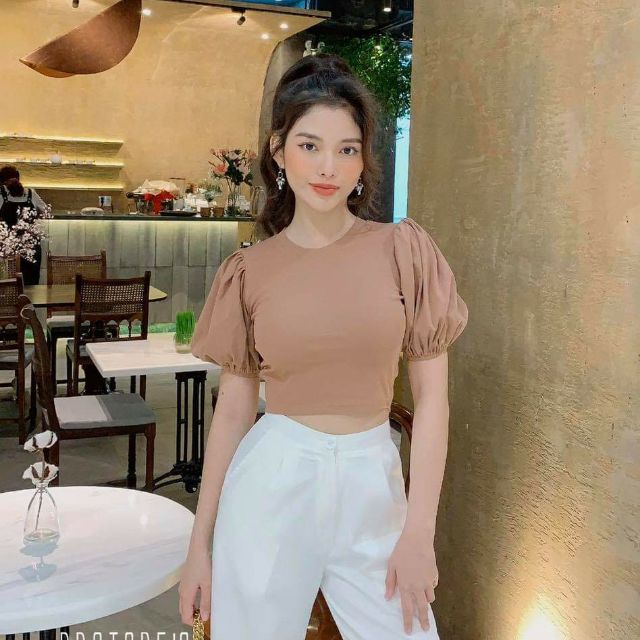 Áo croptop tay phồng