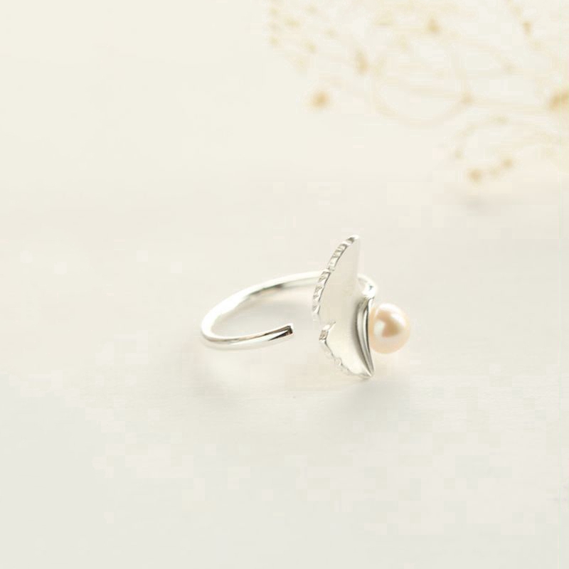 Nhẫn Đeo Tay Kim Loại Đính Ngọc Trai Giả Xinh Xắn Cho Nữ