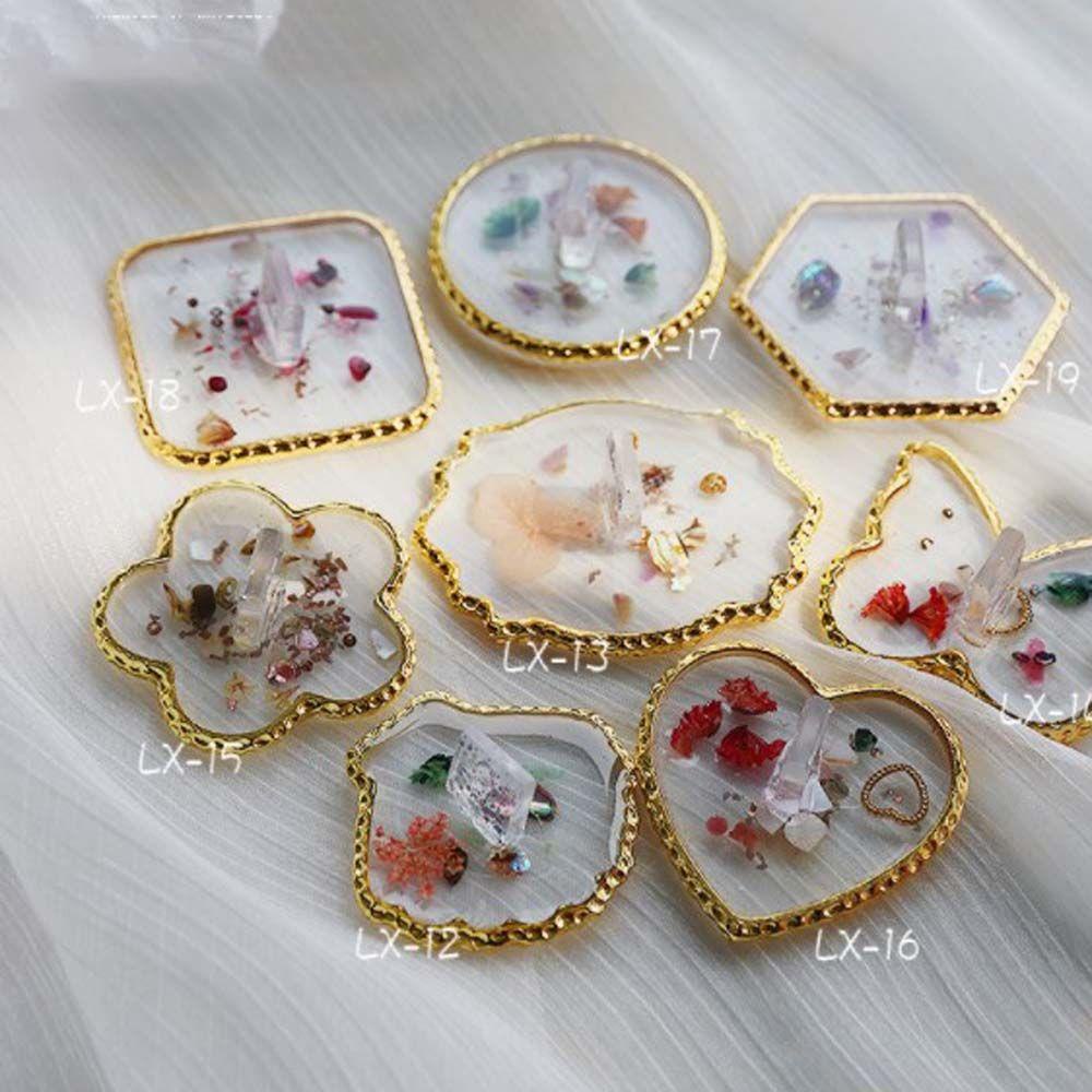 Bảng Pha Màu Sơn Móng Tay / Nền Hình Tròn / Vuông Bằng Nhựa Resin Tiện Dụng