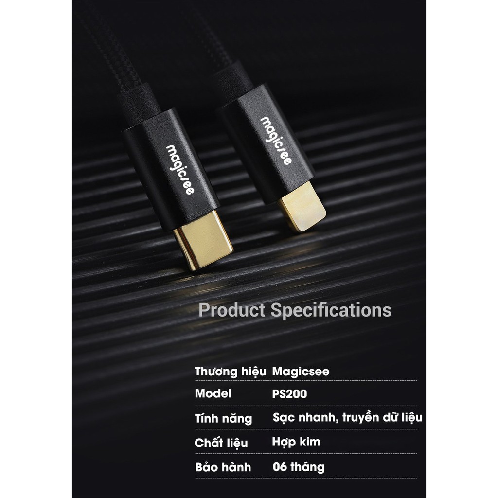 Dây Cáp sạc nhanh Magicsee PD60W Type-C to Lightning dành cho Iphone - Sạc nhanh PD20W