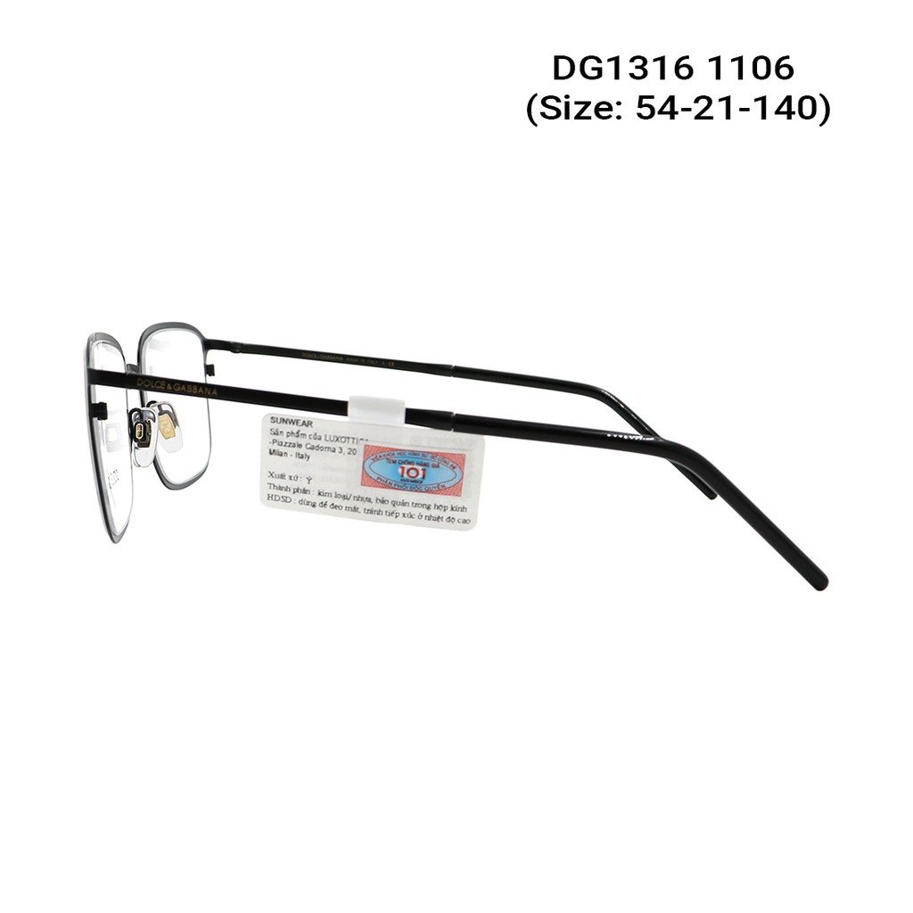 Gọng kính nam nữ chính hãng Dolce &amp; Gabbana DG1316 màu sắc thời trang, thiết kế dễ đeo bảo vệ mắt