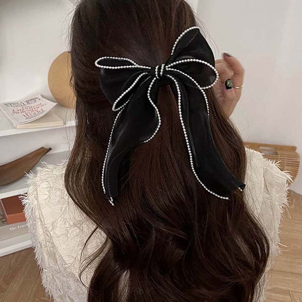 Kẹp Tóc Nơ Đính Ngọc Trai Thời Trang Cho Nữ