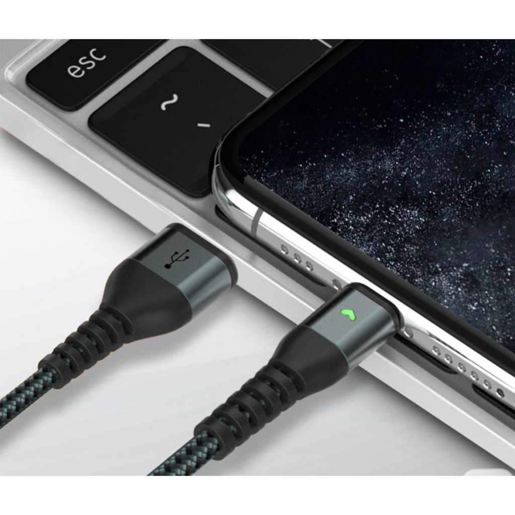 Cáp sạc nhanh LANEX LTC - N13M dây dù 3.0A, cổng kết nối Micro USB, dài 1m, có đèn led