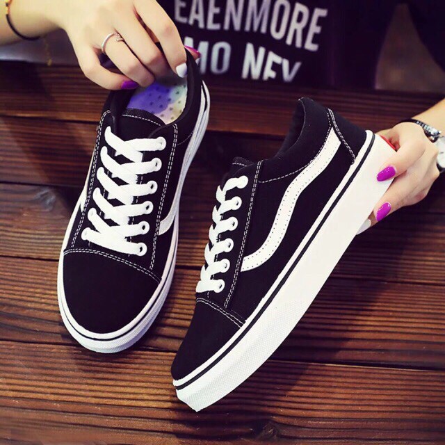 Giày sneaker nữ 💖FREESHIP💖 [GIAY NU] Giày nữ thể thao vải viền trắng đen đẹp giá rẻ Hàn Quốc hot 2020 | BigBuy360 - bigbuy360.vn