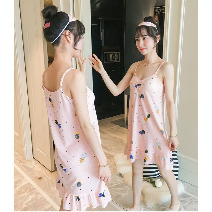 Váy Ngủ Hai Dây - Đầm Ngủ Kèm Băng Đô Bịt Mắt | BigBuy360 - bigbuy360.vn