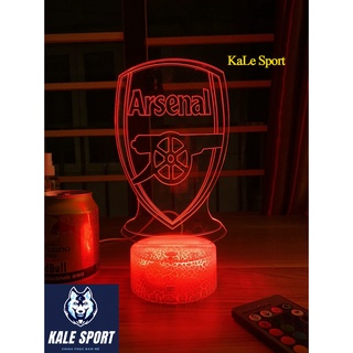Đèn ngủ 3D CLB bóng đá Arsenal đế pha lê kèm điều khiển từ xa - Đèn Led 16 màu