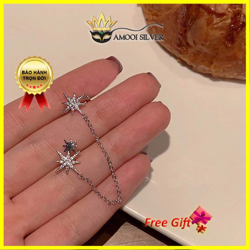 Bông tai earcuff bạc S925 ngôi sao - Amooi Silver AB185