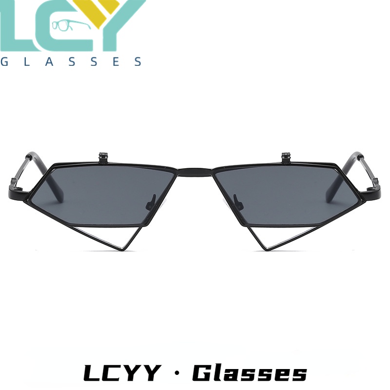 Kính Mát Mắt Mèo Gọng Kim Loại Lật Phong Cách Âu Mỹ Cá Tính Dành Cho Nữ 5293