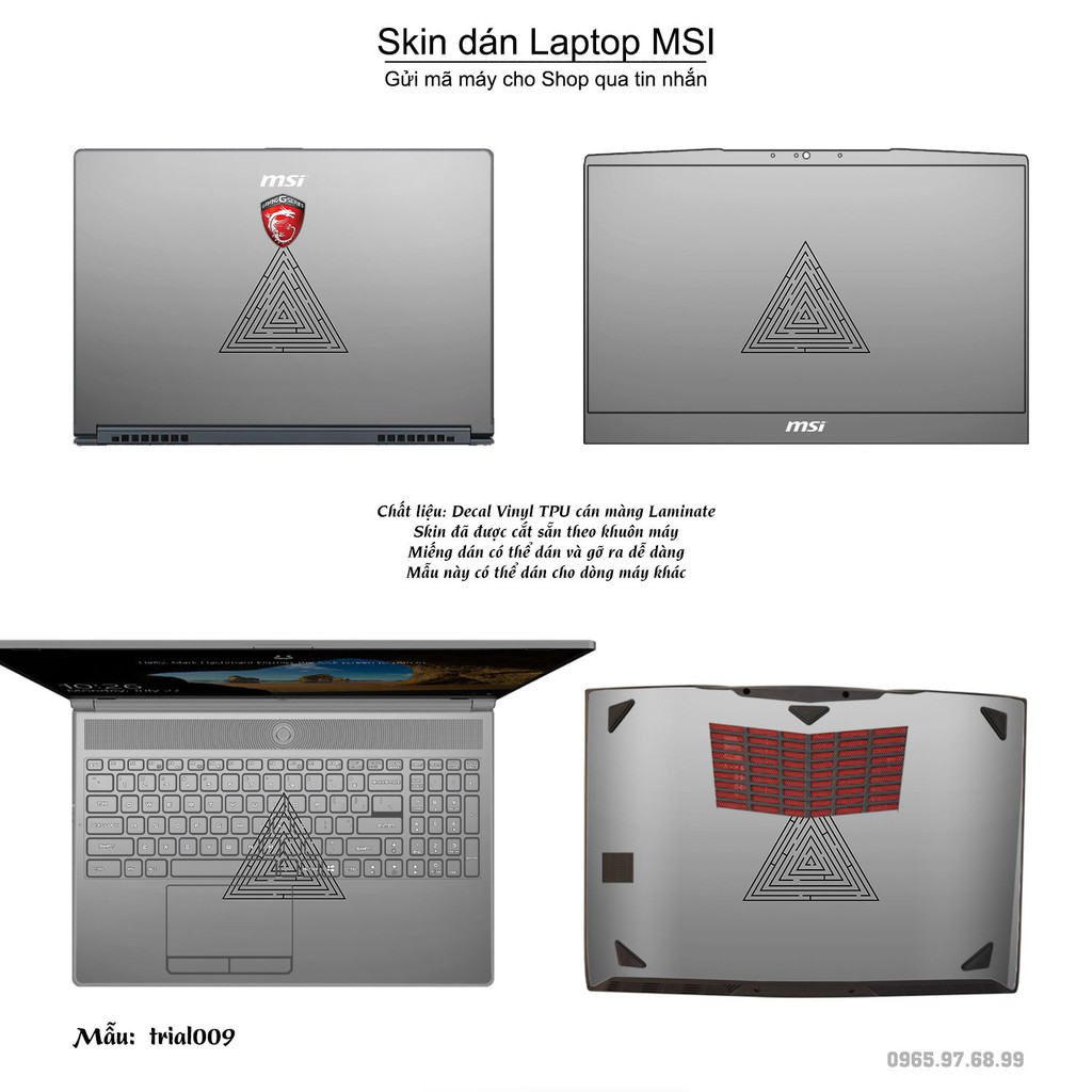 Skin dán Laptop MSI in hình Đa giác _nhiều mẫu 2 (inbox mã máy cho Shop)